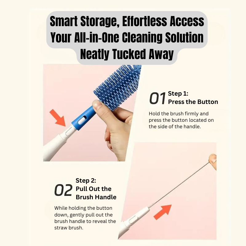 PREORDER 3-in-1 Silicone Bottle Cleaning Brush - Perfect for Baby Bottles, Straws, Bowls & Water Bottles