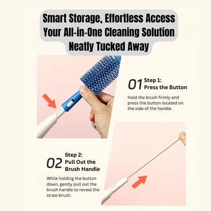 PREORDER 3-in-1 Silicone Bottle Cleaning Brush - Perfect for Baby Bottles, Straws, Bowls & Water Bottles